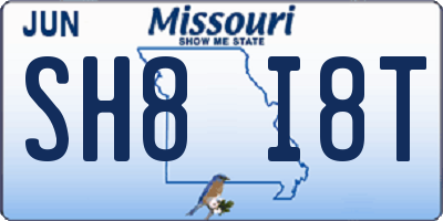 MO license plate SH8I8T