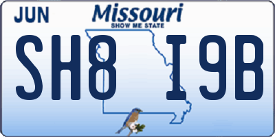 MO license plate SH8I9B