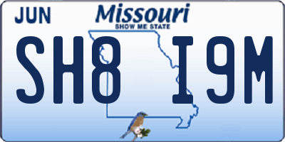 MO license plate SH8I9M