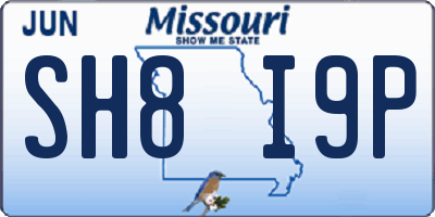 MO license plate SH8I9P