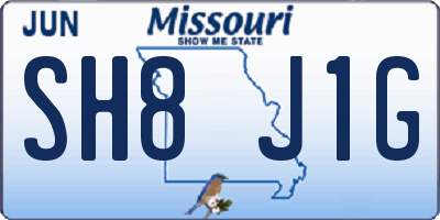 MO license plate SH8J1G