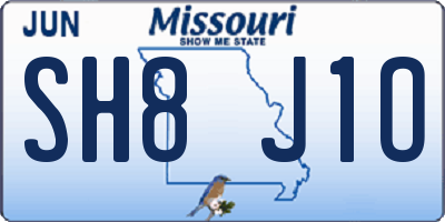 MO license plate SH8J1O