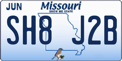 MO license plate SH8J2B