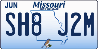 MO license plate SH8J2M