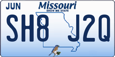 MO license plate SH8J2Q