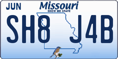MO license plate SH8J4B
