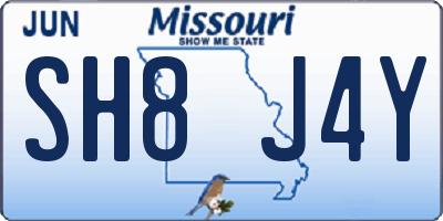 MO license plate SH8J4Y