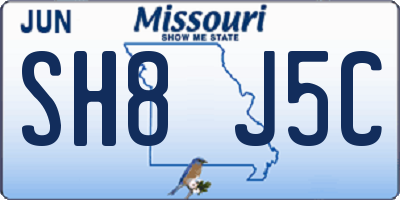 MO license plate SH8J5C