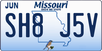 MO license plate SH8J5V