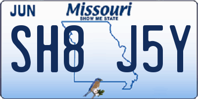 MO license plate SH8J5Y