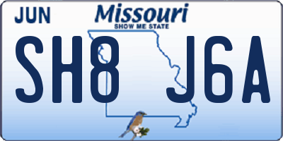 MO license plate SH8J6A