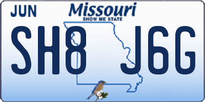 MO license plate SH8J6G