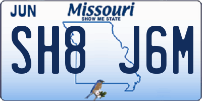 MO license plate SH8J6M
