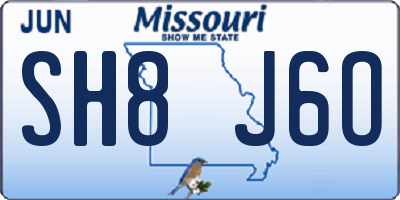 MO license plate SH8J6O