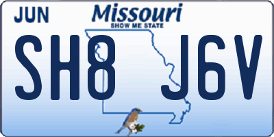 MO license plate SH8J6V