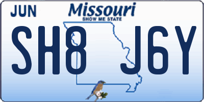 MO license plate SH8J6Y