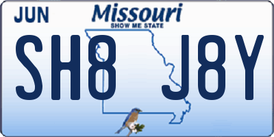 MO license plate SH8J8Y