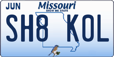 MO license plate SH8K0L
