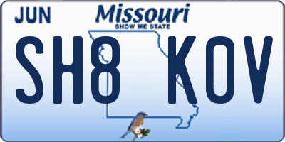 MO license plate SH8K0V