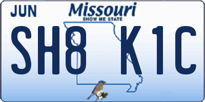 MO license plate SH8K1C