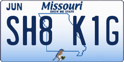 MO license plate SH8K1G