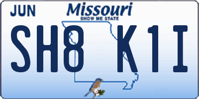 MO license plate SH8K1I