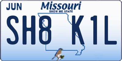 MO license plate SH8K1L