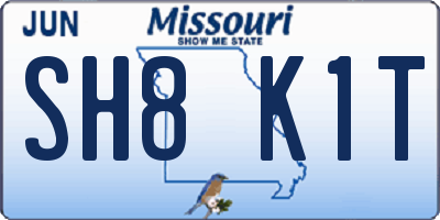 MO license plate SH8K1T