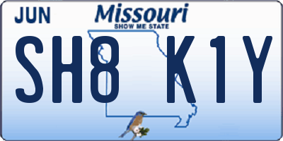 MO license plate SH8K1Y