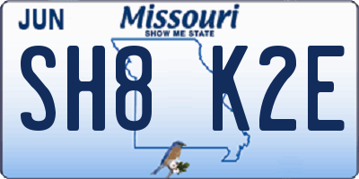 MO license plate SH8K2E