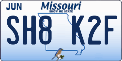 MO license plate SH8K2F