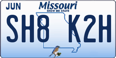 MO license plate SH8K2H