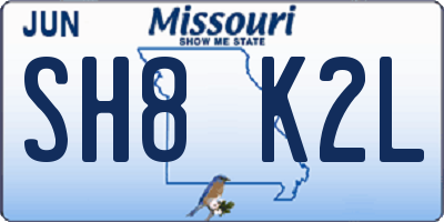 MO license plate SH8K2L