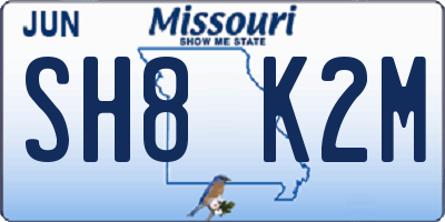 MO license plate SH8K2M