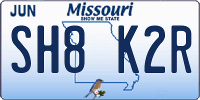 MO license plate SH8K2R