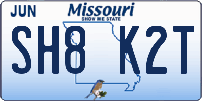 MO license plate SH8K2T