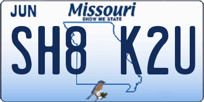 MO license plate SH8K2U