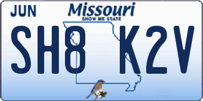 MO license plate SH8K2V