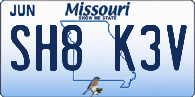 MO license plate SH8K3V