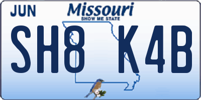 MO license plate SH8K4B