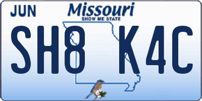 MO license plate SH8K4C