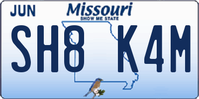 MO license plate SH8K4M