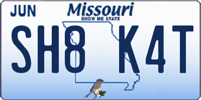 MO license plate SH8K4T