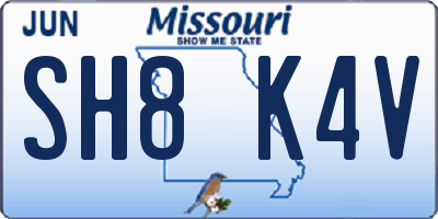 MO license plate SH8K4V