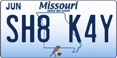 MO license plate SH8K4Y