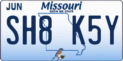MO license plate SH8K5Y
