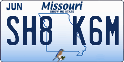 MO license plate SH8K6M