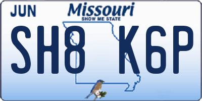 MO license plate SH8K6P