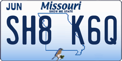 MO license plate SH8K6Q