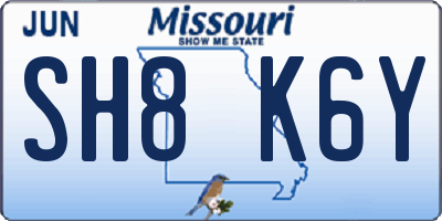 MO license plate SH8K6Y